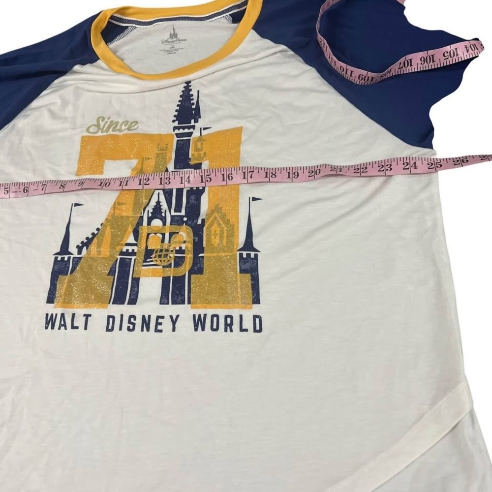 Disney Parks Top Womens Size XXL White Blue Baseball Long‎ Sleeve Casual Classic - Picture 6 of 8